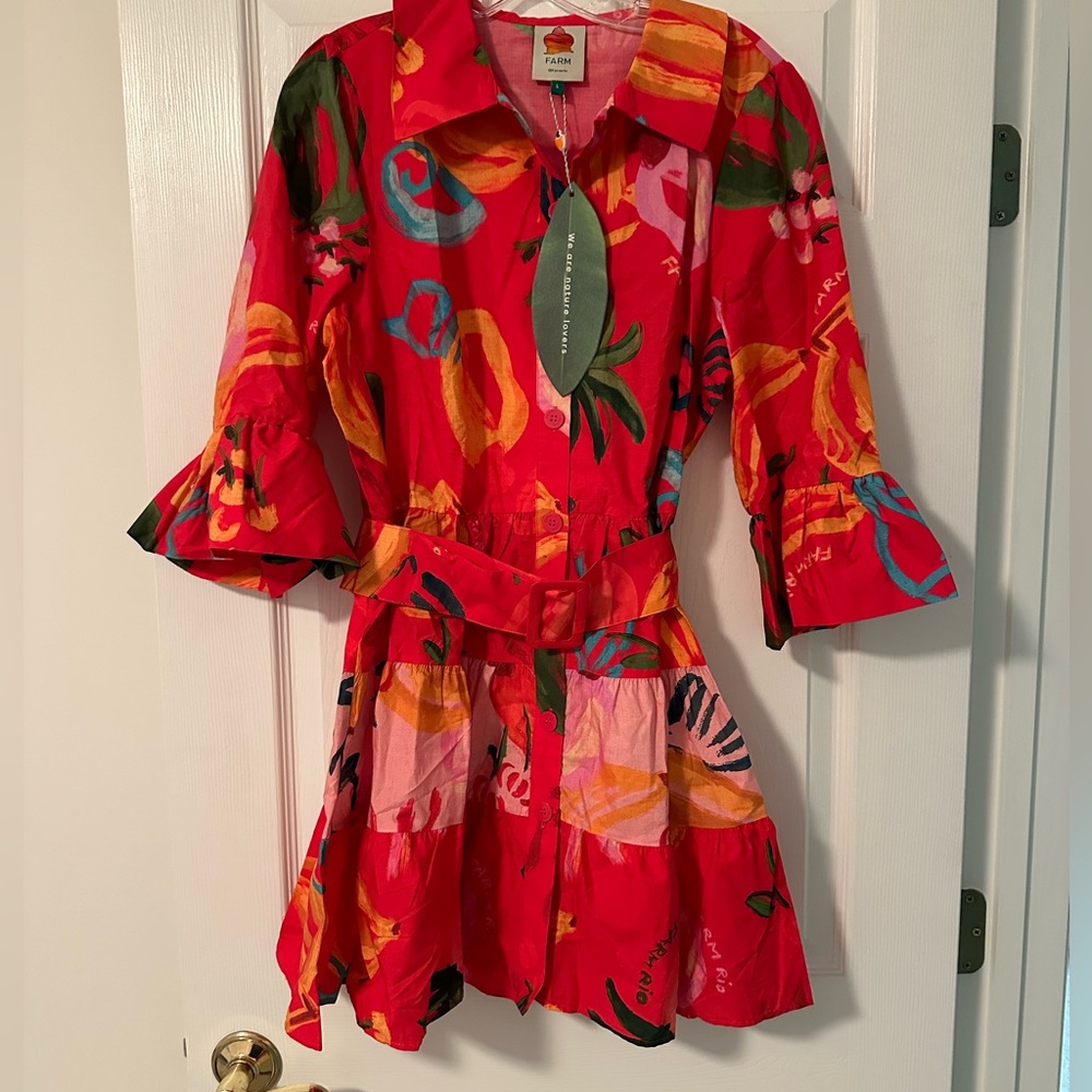FARM Rio Mixed Fruits Ocean Mini Dress - Picture 3 of 9